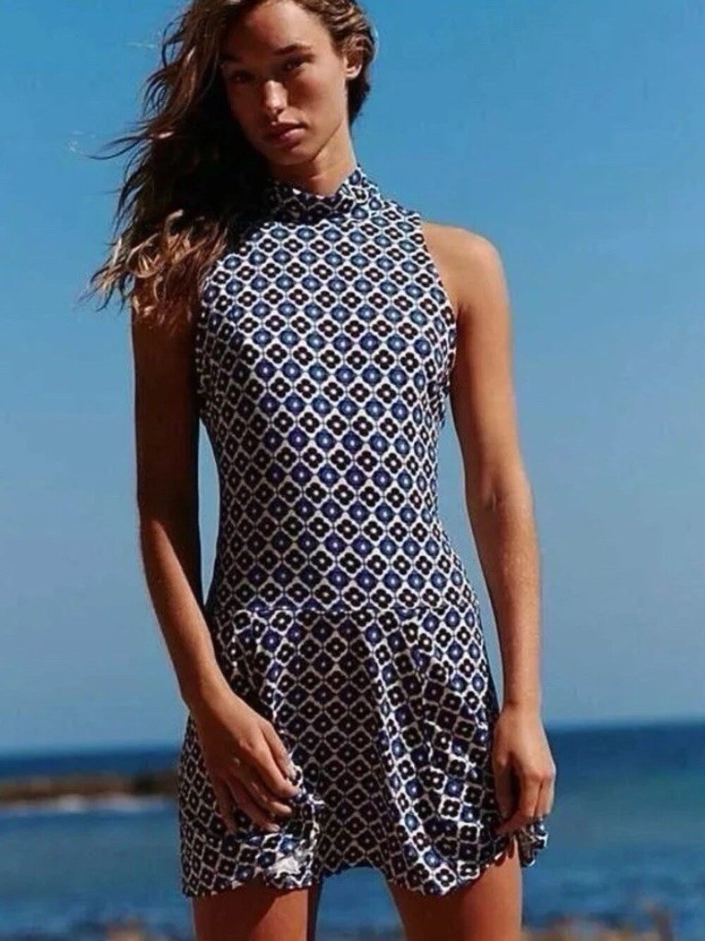 Free People Check It Mini Dress Retro Gogo open back M